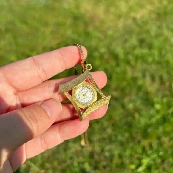 INTERPOL vintage 1960 analog watch fancy necklace 16 inches - Picture 3 of 5